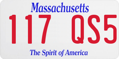 MA license plate 117QS5