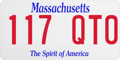 MA license plate 117QT0