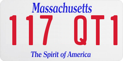 MA license plate 117QT1