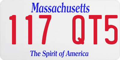 MA license plate 117QT5