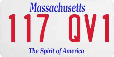 MA license plate 117QV1