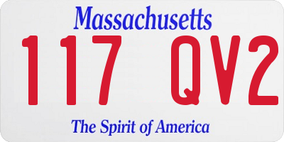 MA license plate 117QV2