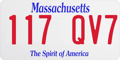MA license plate 117QV7