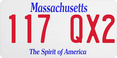 MA license plate 117QX2