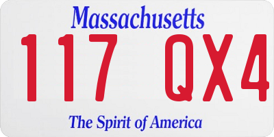 MA license plate 117QX4