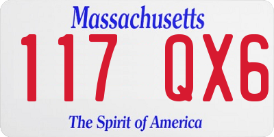 MA license plate 117QX6