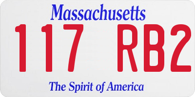 MA license plate 117RB2