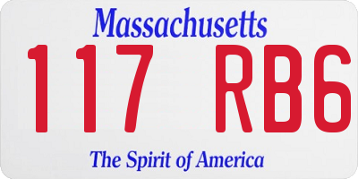 MA license plate 117RB6