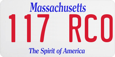 MA license plate 117RC0