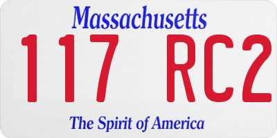 MA license plate 117RC2