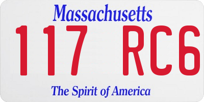 MA license plate 117RC6
