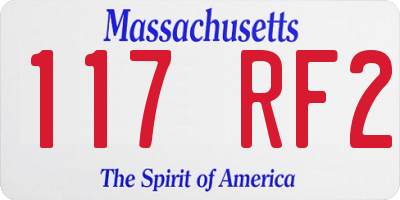 MA license plate 117RF2