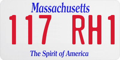 MA license plate 117RH1