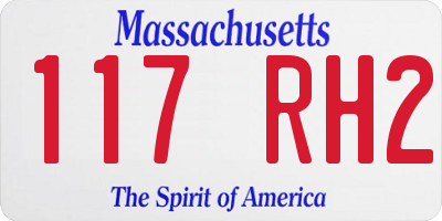 MA license plate 117RH2