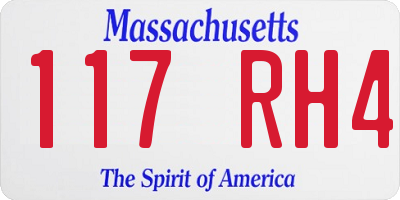 MA license plate 117RH4