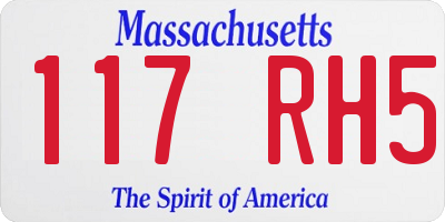 MA license plate 117RH5