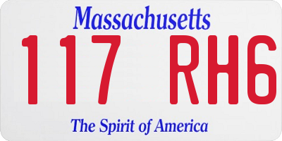 MA license plate 117RH6