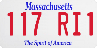 MA license plate 117RI1