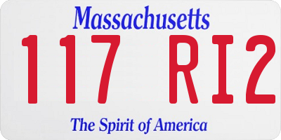 MA license plate 117RI2