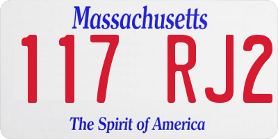 MA license plate 117RJ2