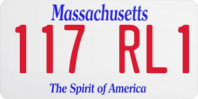 MA license plate 117RL1