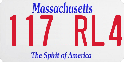 MA license plate 117RL4