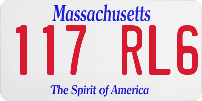 MA license plate 117RL6