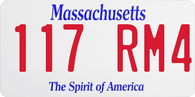 MA license plate 117RM4