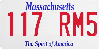 MA license plate 117RM5
