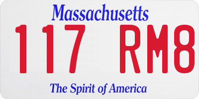 MA license plate 117RM8