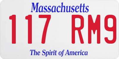 MA license plate 117RM9