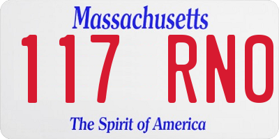 MA license plate 117RN0