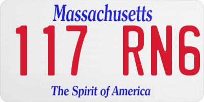MA license plate 117RN6