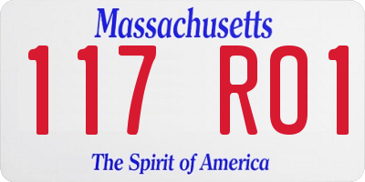 MA license plate 117RO1