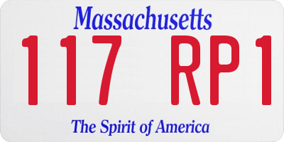 MA license plate 117RP1