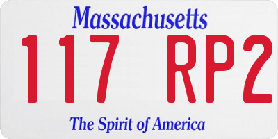 MA license plate 117RP2