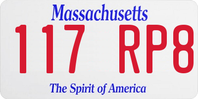 MA license plate 117RP8