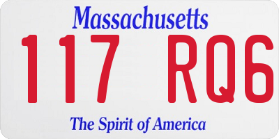 MA license plate 117RQ6