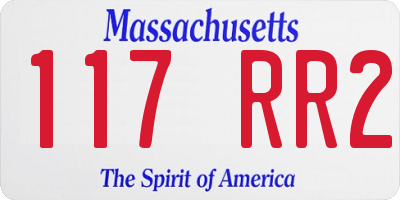 MA license plate 117RR2