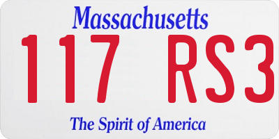 MA license plate 117RS3