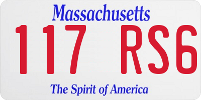 MA license plate 117RS6