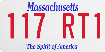 MA license plate 117RT1