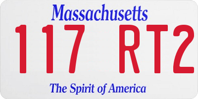 MA license plate 117RT2