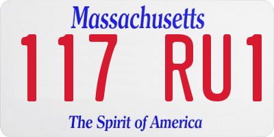 MA license plate 117RU1