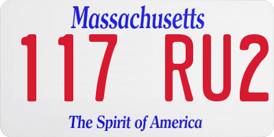 MA license plate 117RU2