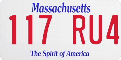 MA license plate 117RU4