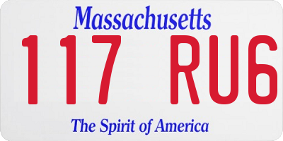 MA license plate 117RU6