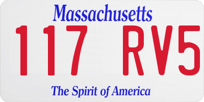 MA license plate 117RV5