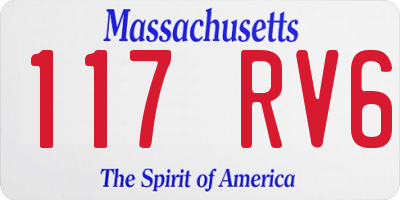 MA license plate 117RV6