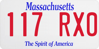 MA license plate 117RX0